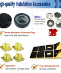 Heavy Duty Premium Black Anti Theft License Plate Screws M6 Stainless Steel Bolt Set For Vehicles Secure Your Ride Rustproof Electrophoretic Finish Hella Tough Auto Hardware Top Shelf, featuring screw caps and nylon nuts.