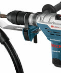 Dust Gobbler Collection Attachment For SDS Max And Spline Hammer Chisels, Easy Install Shroud With Ski Boot Clamp in use