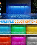 All In One Pond Waterfall Kit With LED Light And 12 Inch Stainless Spillway showing multiple color options