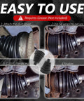 Easy to use installation steps for Heavy Duty Silicone CV Axle Boot Repair Kit Fits 19 24 Mm Shafts with stainless steel clamps.
