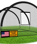 Backyard Portable Batting Cage Net For Baseball And Softball, Pop Up Cage 22 Ft By 12 Ft By 8 Ft, Pitching Machine Hole