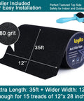 Long 12 Inch By 35 Foot Anti Slip Traction Tape With Roller For Easy Install, 80 grit texture shown with packaging and roller.