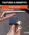 Heavy Duty Five Eighths Inch Hitch Lock Pin With One Quarter Turn Deadbolt, 18,000 Lb Security, High Strength Steel close-up