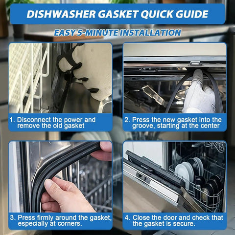 Installation steps for Dishwasher Door Gasket Seal Replacement For Whirlpool Maytag KitchenAid Kenmore Amana