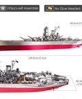 3D Metal Puzzle Military Watercraft Yamato Battleship Model Kit For Adults And Teens dimensions and details overview