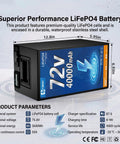 Heavy Duty 72V 40Ah LiFePO4 Deep Cycle Battery Built To Kick Ass For Electric Trikes And Scooters With Rock Solid 50A BMS Protection And All Day Grunt Power, waterproof stainless steel shell.
