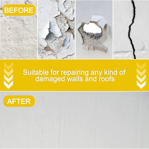 Before and after results using Four Pack 10 x 10 Inch Drywall Repair Kit With Self Adhesive Mesh Patches Scraper And Sanding Pads Heavy Duty Aluminum Tool Set For Large Holes In Walls And Ceilings Easy DIY Patch Solution, showing repaired surface.