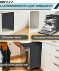 Dual-layer Dishwasher Soundproof Wrap Cut From Tear Resistant XPE Foam With Self Adhesive Backing applied in kitchen setting