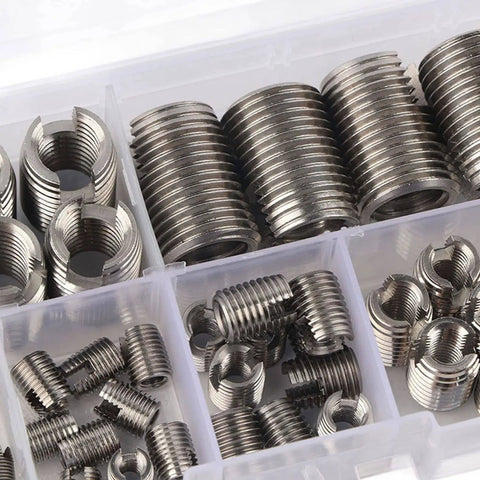 Inner Thread Self Tapping Thread Inserts Set In Stainless Steel M3 To M12 50 pcs with storage case compartments