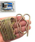 Heavy Duty Hitch Pins R Clips Set 12 Pack M3x60mm Zinc Coated Cotter Pins displayed in hand