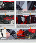 Diagram showing installation steps of Must Have Brake Cable 133-1998 for Toro Timemaster 30 Inch Lawn Mower Blade Engagement Replacement.