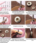 Snap Button Kit With Metal And Plastic Buttons And Fastener Pliers 140 Sets for creating buttonhole in leather