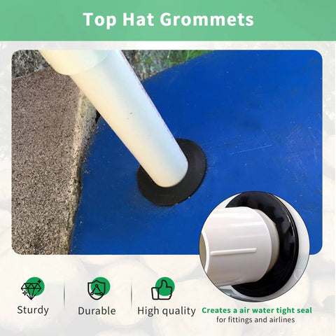 65 Pack Top Hat Rubber Grommets Assortment Kit For Wiring And Tubing Waterproof Silicone Grommets sealing tube in blue surface