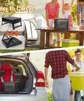Easy to carry Grab And Go Portable Folding Charcoal Grill And Smoker for travel and outdoors in use at a picnic scene