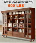 Heavy Duty 2 Inch Caster Wheels Set Of 4 Dual Lock Swivel Casters Beefed Up 600 Lb Capacity under furniture with books.