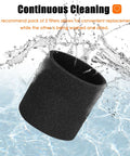 Foam Sleeve Replacement for Ridgid 5-20 Gallon Wet Dry Vacuums VF4000 VF5000 VF6000 shown with water splash for enhanced filtration