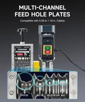 180W Automatic Wire Stripper Machine With Five Blades For Scrap Wire From 0.06 To 1.18 Inches showcasing feed hole plates