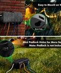 Hella Rugged Outdoor Electrical Box Waterproof Rain Guard mounted on wall with visible sealed ports and padlock holes.