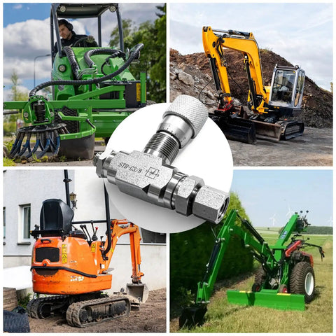 Tubular Hydraulic Bidirectional Flow Control Restrictor Valve With L08 Connector for excavation and lifting machines showcased.