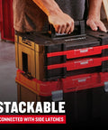 Heavy Duty Plastic Tool Box With Drawers And Stackable Organizer System, Removable Dividers For Small Parts, Ball Bearing Drawer Slides