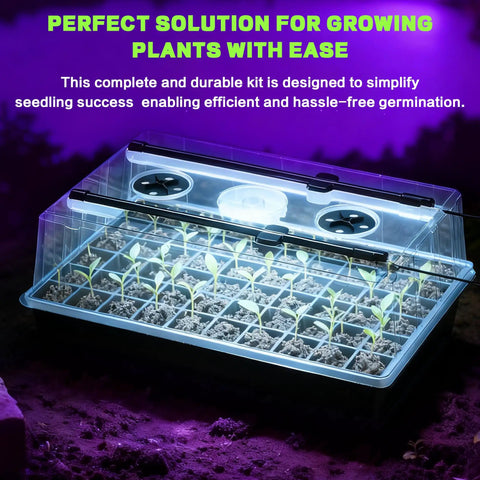 60-Cell Self Watering Seed Starter Tray With Grow Light And Humidity Dome Upgraded 1-24H Timer Indoor Gardening System Starter Kit For Seeds Germination And Healthy Seedlings