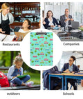Happy Camping Themed Acrylic Clipboard For Office And Outdoors, Thick Durable Writing Surface, Fits A4 And US Letter Papers, Clear See Through Finish, Ideal For Note Taking, Sketching, And On the Go.