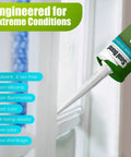 Gutter Sealant For Aluminum Gray And White, Durable Professional Grade Sealant For Gutters, Seams, And Downspouts, No Shrinkage With 100 Percent Solids Hybrid Polymer For Residential And Commercial Use applied on window seam