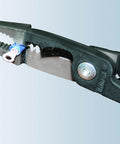 6 In 1 Electrical Installation Pliers With Dipped Red Handle gripping a cable end sleeve