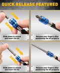 Beefed Up Heavy Duty Drill Bit Extension Set With Magnetic Bit Holder and Aluminum Sleeve Quick Release One Quarter Inch Hex Shank instructions