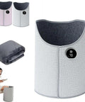 Cozy Under Desk Leg Warmer for Office Use in gray, portable foot warmer and blanket heater under desk, heated floor mat.