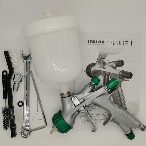 Italian Designed HVLP Spray Gun With 1.3mm Tip And 600ml Cup, accessories, ergonomic handle, embedded trigger, pro grade