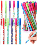 48 Pieces Science Pens Bulk Set With 12 Designs Black Ink 0.5mm Ballpoint Pens For Classroom Rewards Party Favors Back To School Gift And Teacher Supplies, showing colorful pens with science-themed designs.