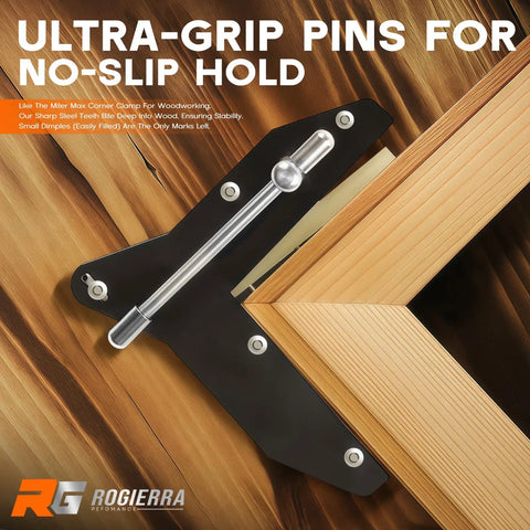 Pro Grade Miter Clamps For Woodworking That Lock Fast With A 90 Degree Snap Easy Lever Action Ultra Grip Pins And Heavy Duty Cam for wood joints