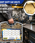 Heavy Duty Grade 8 Zinc Yellow Coated Bolts And Nuts Assortment Kit With Case For Auto Repair And DIY Projects One Quarter Twenty Five Sixteenths Eighteen Three Eighths Sixteen One Half Thirteen Hex Bolts Nuts And Washers Set For Garage Or Shop Use, 949-piece case