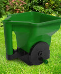 Hand Crank Lawn Spreader For Even Seed And Fertilizer Coverage Ergonomic Handle No Sweat Grip Lawn Tool With Precise Spreading Control Easy Gripping Garden Spreader For Lawns And Fields, green plastic hopper