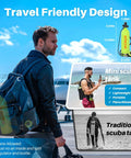 Traveler with S700 Plus Mini Scuba Tank 1.9L Portable Diving Tank Reusable Pony Bottle For Underwater Exploration Lung Air Tank Kit.