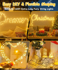 164 Feet Of 500 LED Fairy Lights With Bendable Silver Copper Wire Firefly String Lights 12 Modes With Timer Remote