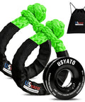 Soft Shackle and Recovery Ring Kit with 56000 LBS Winch Accessories for Off Roading Includes Two One Half Inch By Twenty Two Inch Soft Shackles Snatch Block Pulley And Storage Bag For SUVs Trucks Trailers Boats And More, 2 soft shackles and ring