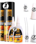 Ultra Strong Instant Glue With Activator Set Pro Grade Two 1.76 Oz And Two 6.76 Fl Oz Activator for woodworking DIY repairs