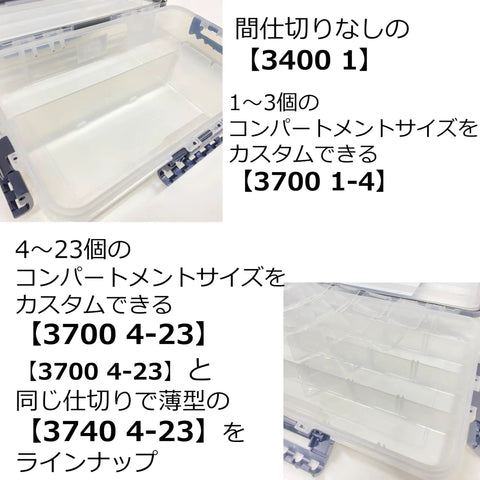 Open Waterproof Stowaway 3440 Series Tackle Box With Dri Loc O Ring Seal And Three Cam Action Latches showing clear compartments