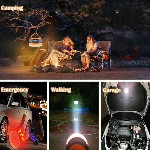 LED Camping Lantern With Magnetic Base, Rechargeable 2200 mAh Battery use in camping, car emergency, walking, garage lighting