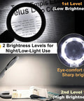 Lighted Desk Magnifier With Stand And Foldable Arm, 3.5x Primary Lens Plus 10x Loupe, LED Brightness Adjustable for reading