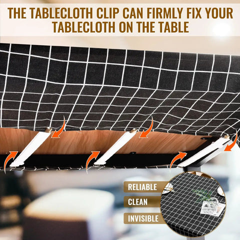 Secure tablecloth with Six Pack Hidden Strap Tablecloth Clips For Outdoor Use No Slip Elastic Table Cover Holder
