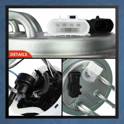 Chevrolet Tahoe, GMC Yukon And Cadillac Escalade Fuel Pump Assembly with Sending Unit, close-up of wiring harness and connectors