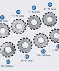 Beefy Gear Cutter Set For Lathe And CNC Mills DP16 Involute With 14.5 Degree Bore 22 R8 Shank Milling Arbor Holder Includes No.1-8