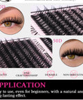 Lash Extension Kit With 280 Mink Like Cluster Lashes D Curl Volume 9 To 16 Mm 40D 50D shown in close-up application views