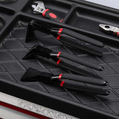 Three Piece Hand Seamer Sheet Metal Tool Set For Straight 45 Degree And 90 Degree Bends, Durable Pliers on toolbox surface