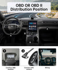 Interior of car showing OBD2 to USB-C dash cam power cable setup for hidden installation in dashboard