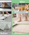 Before and after using Non Slip Rug Gripper Pads 20 Pack Set, Super Sticky Adhesive Rug Stoppers That Are Reusable And Washable