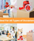 Packing Tape With Dispenser 2.6 Mil Thick 1.88 Inch By 55 Yard Heavy Duty Clear Box Tape used in home and office settings